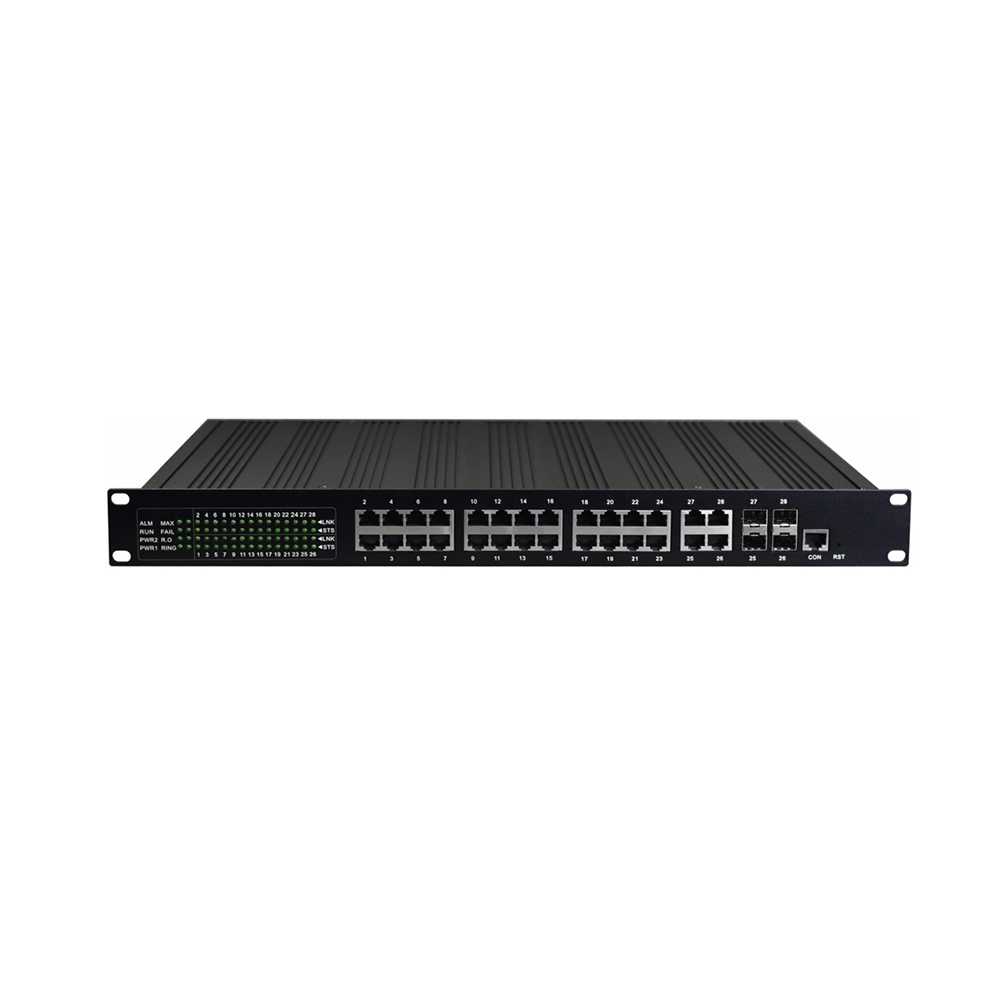 High-Quality Rack-Mount 24 Port Gigabit Ethernet + 4 Port SFP/Ethernet Managed Industrial Switch