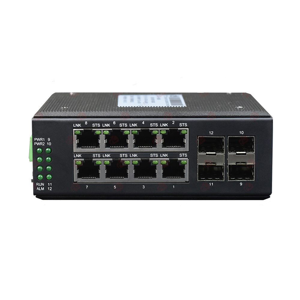 L2 Switch Industriel Managed Din Rail 8 Port Gigabit Ethernet Industrial Switch With 4 SFP