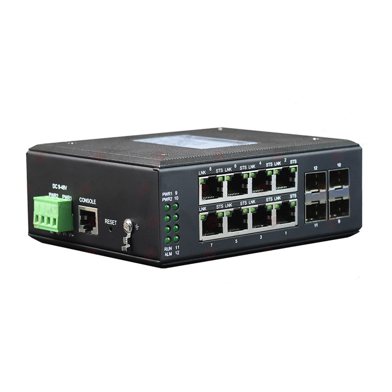 L2 Switch Industriel Managed Din Rail 8 Port Gigabit Ethernet Industrial Switch With 4 SFP