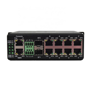 Managed Din Rail 8 Ports Gigabit Ethernet Industrial POE Switch With 2 SFP and Serial RS485/422/232