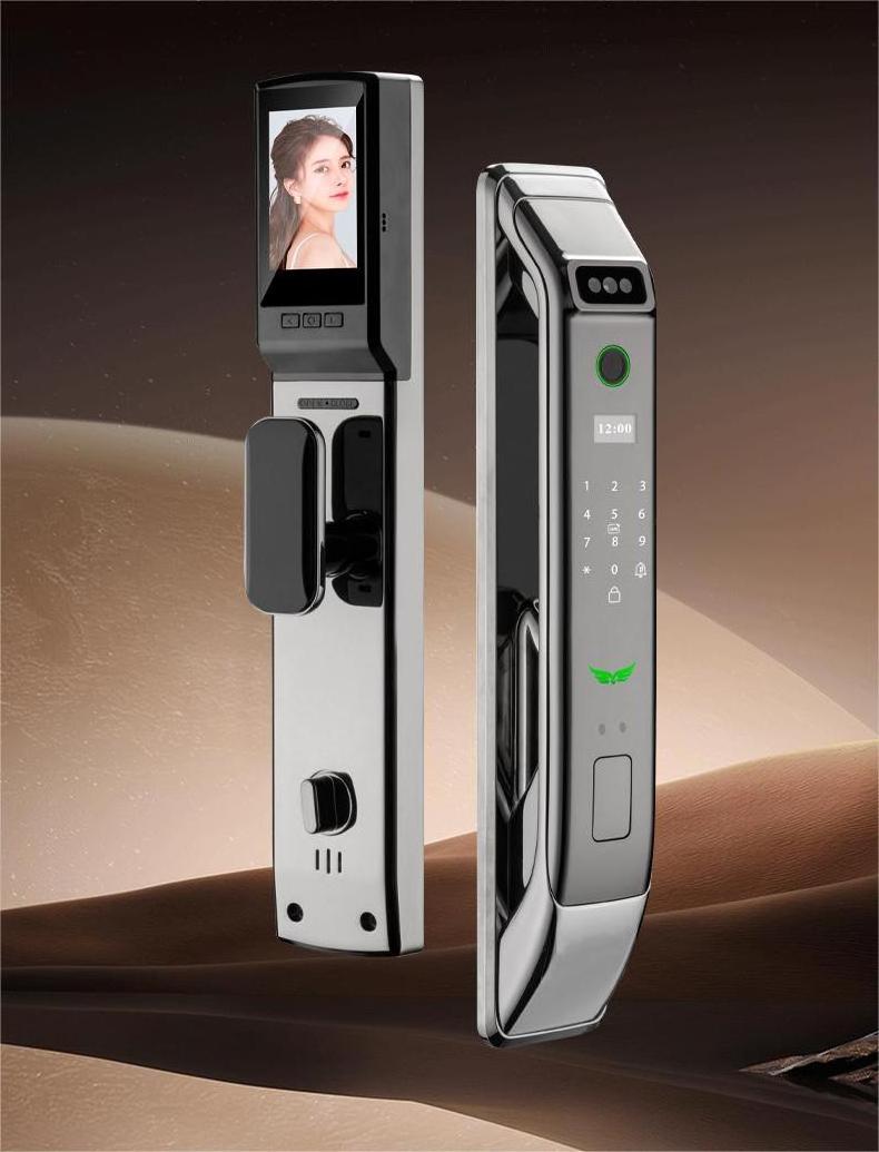 New Arrival Smart Door Lock Fingerprint Face Recognition Digital Wifi Lock Connected Camera Monitor Detection