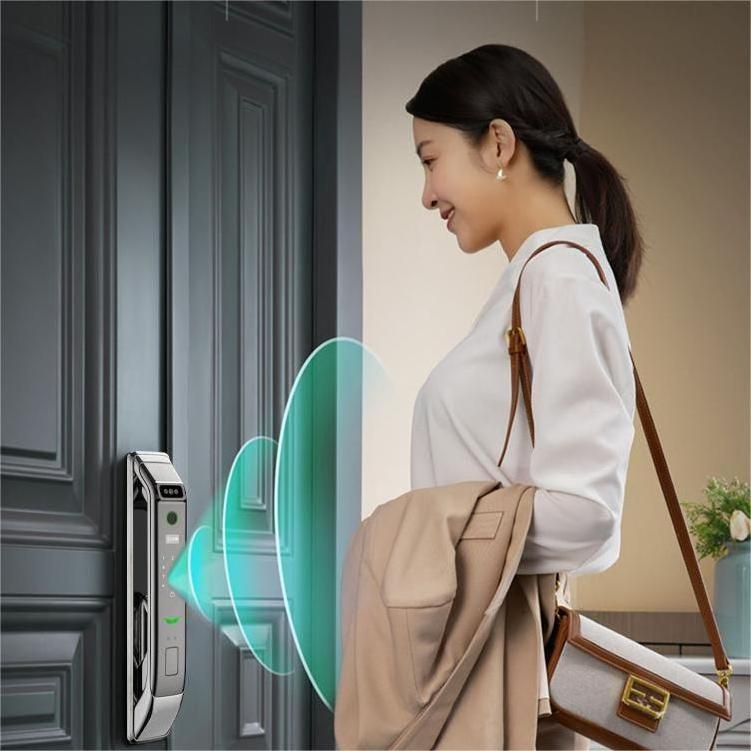 3D Face Recognition Full Automatic Smart Fingerprint Smart Door Lock with Surveillance Camera and 4inch Screen