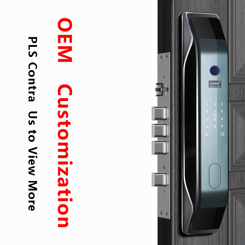 3D Face Recognition Full Automatic Smart Fingerprint Smart Door Lock with Surveillance Camera and 4inch Screen