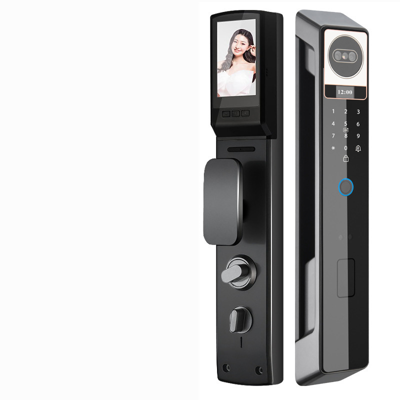 3D Face Recognition Full Automatic Smart Fingerprint Smart Door Lock with Surveillance Camera and 4inch Screen