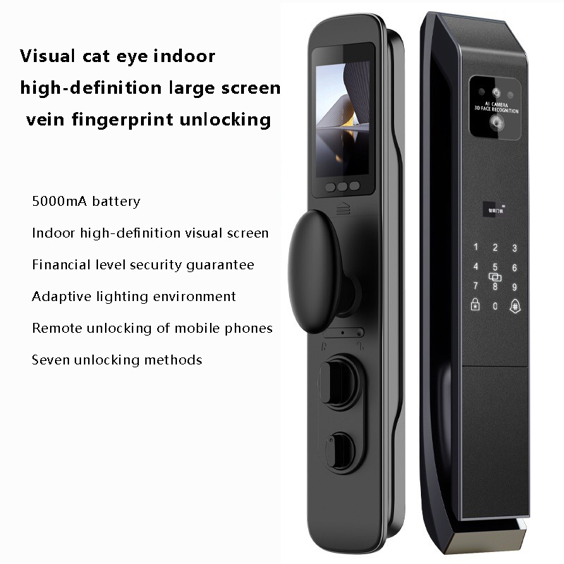 High Quality 3D Face recognition/Cat Eye Smart Lock With Digital Viewer/Camera Fingerprint Door Lock