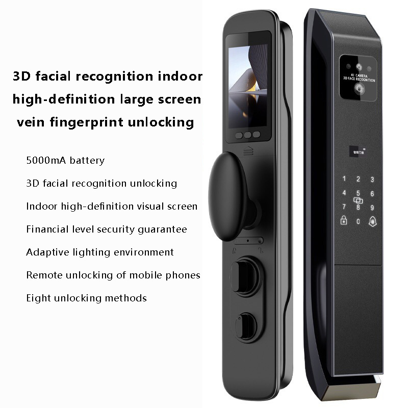 High Quality 3D Face recognition/Cat Eye Smart Lock With Digital Viewer/Camera Fingerprint Door Lock