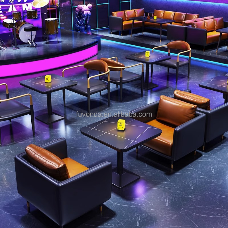 Luxury Booth Sofa Pu Leather Modern Vip Strip Night Club Bar Furniture Lounge  Ktv Bar Sofa