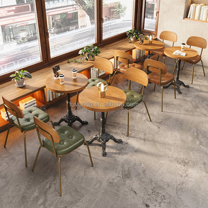 coffee shop wooden table cheap commercial fast food cafe restaurant furniture table and chair set