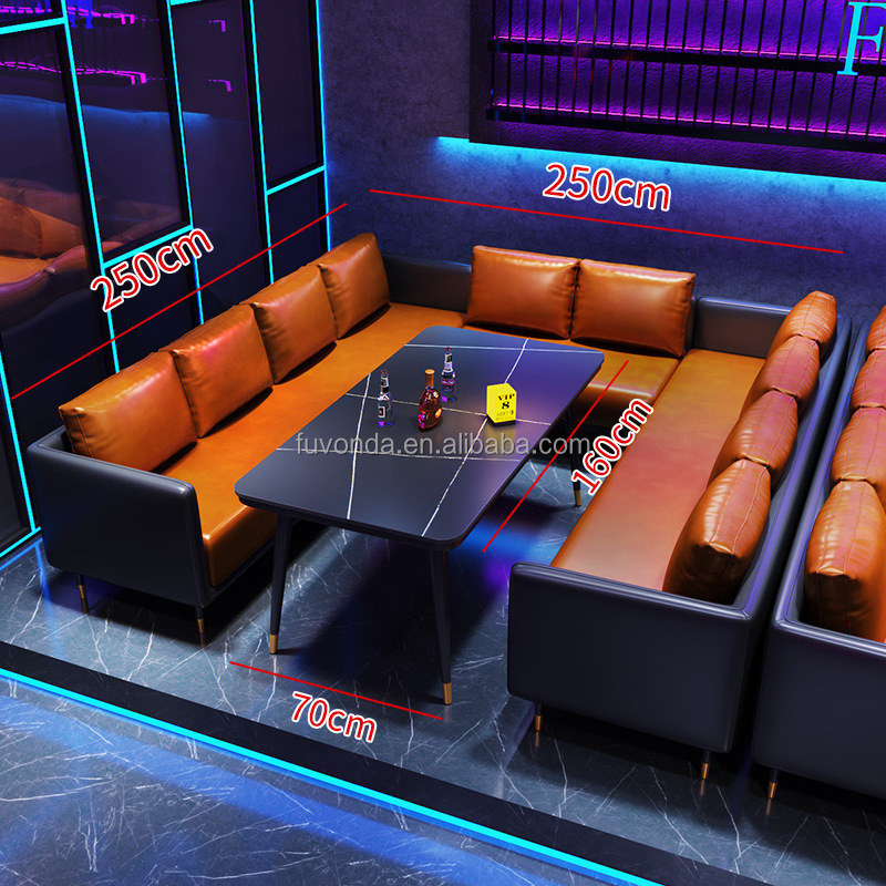 Luxury Booth Sofa Pu Leather Modern Vip Strip Night Club Bar Furniture Lounge  Ktv Bar Sofa