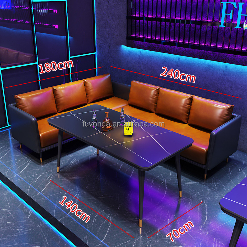 Luxury Booth Sofa Pu Leather Modern Vip Strip Night Club Bar Furniture Lounge  Ktv Bar Sofa