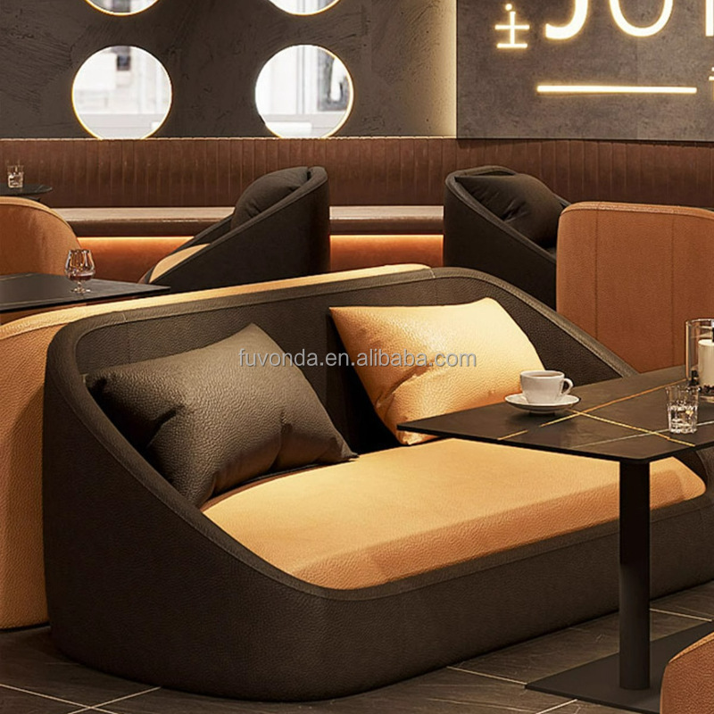 Modern  Luxury Commercial furniture sectional sofa Cafe wood Restaurant Booth seating sofa