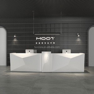 elegant design unique White Reception Desk Office Shop Reception Counter Custom Salon Receptionist Front Desk