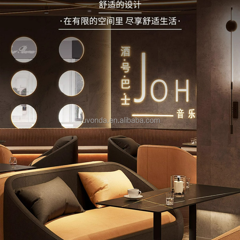 Modern  Luxury Commercial furniture sectional sofa Cafe wood Restaurant Booth seating sofa