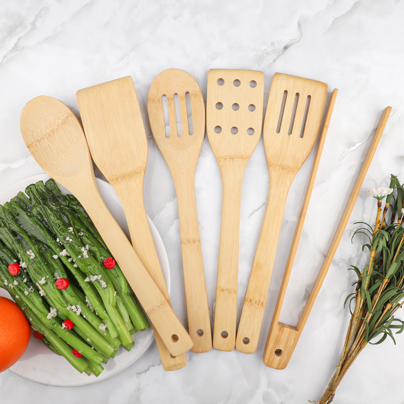 New product high quality natural bamboo kitchen gadgets tools cooking kitchen utensils set suitable for kitchen