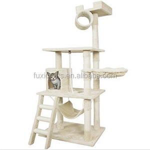 62" Condos Kitty Scratching Cat Trees For Large Cats Play Hammock Clibing Tower