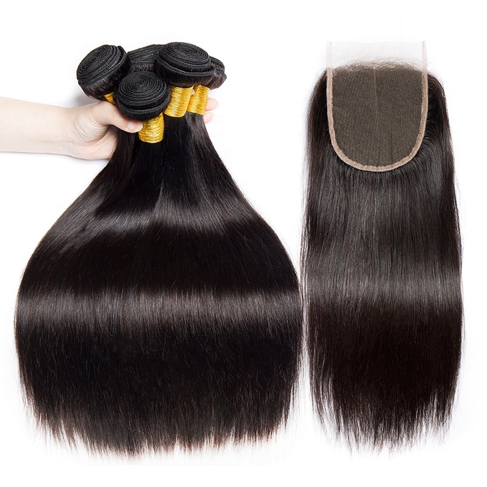 Fuxin Peruvian Hair Bundles with Closure Grade 12a Raw Unprocessed Brazilian Hair Body Wave Bundle with Frontal Human Hair Weave