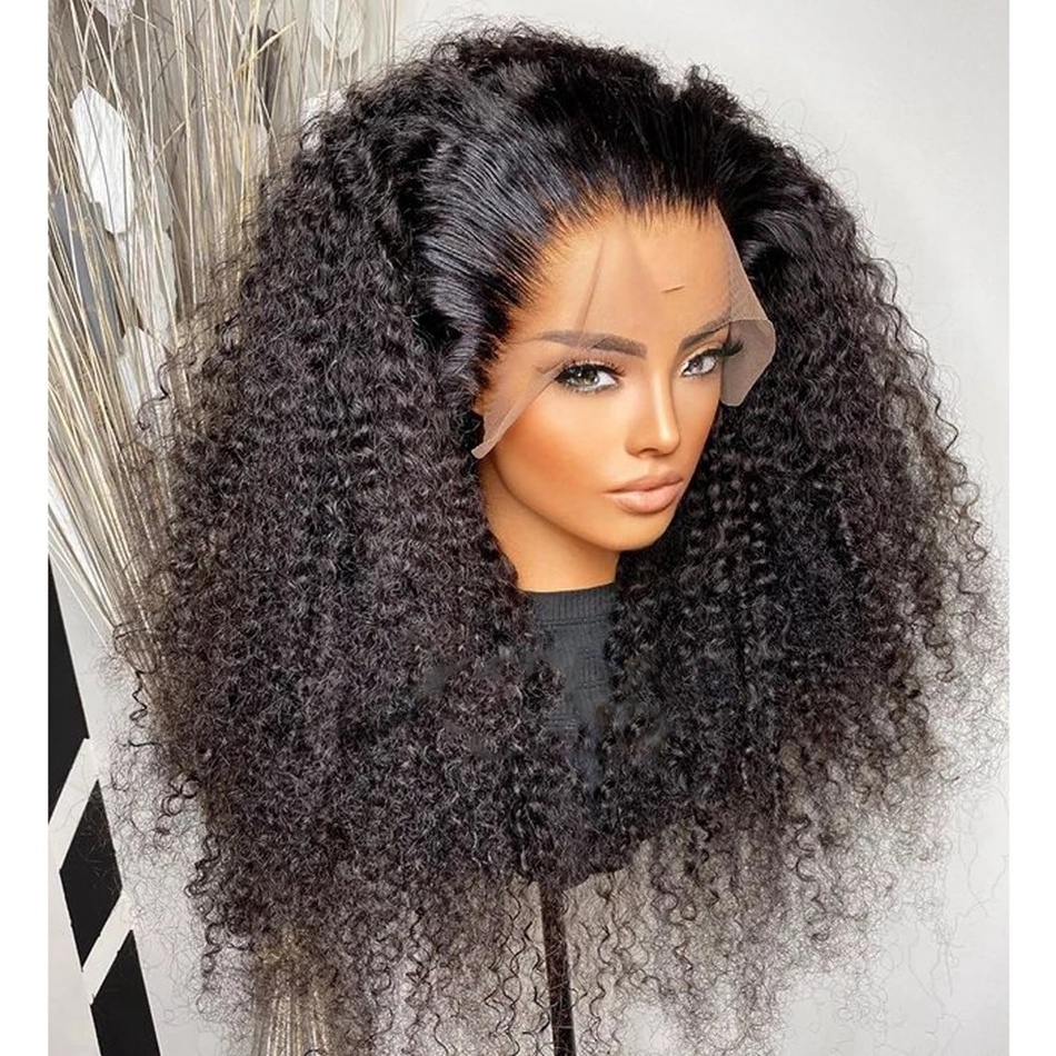 Afro Kinky Hair Wigs Human Hair Lace Front Brazilian Virgin Hair Vendor Very Full Mongolian Afro Kinky Curly Wig for Black Women