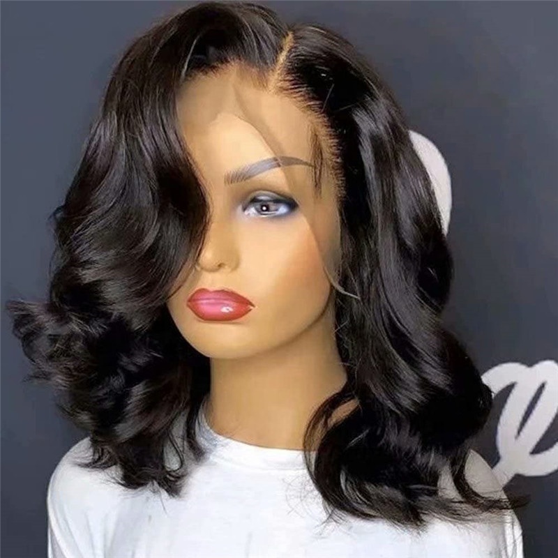 Best Selling Curly Bob Wig Human Hair Lace Front Cuticle Aligned Virgin Hair Short Bob Lace Wig Body Wave Peruvian Bob Wigs