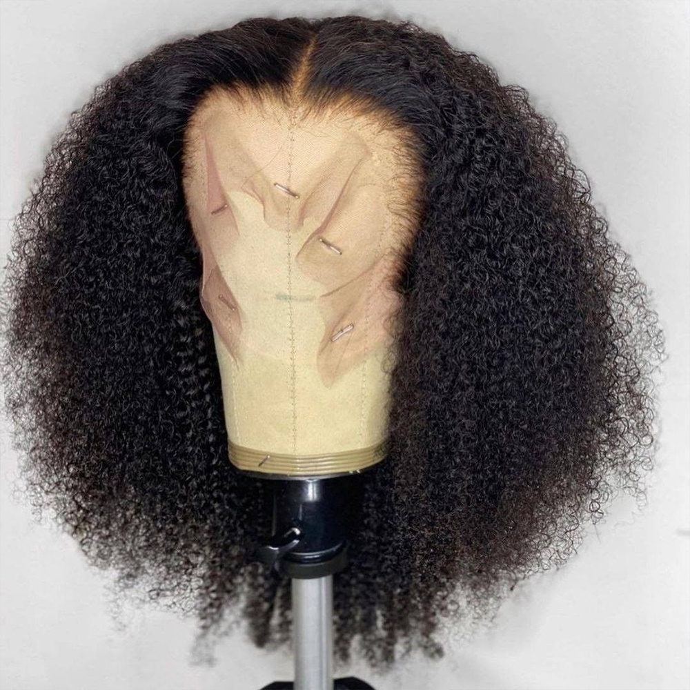 Afro Kinky Hair Wigs Human Hair Lace Front Brazilian Virgin Hair Vendor Very Full Mongolian Afro Kinky Curly Wig for Black Women