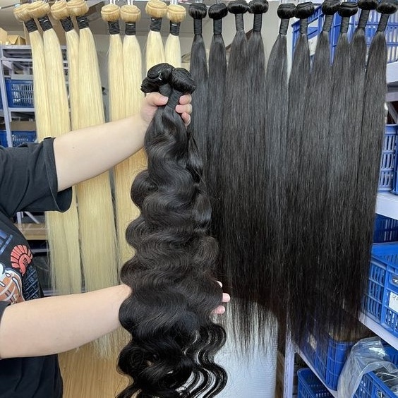 Fuxin 32 34 36 38 40 Inch Raw Indian Straight Hair Weave Peruvian 100% Human Hair Extensions Bundles Xuchang Long Natural Hair