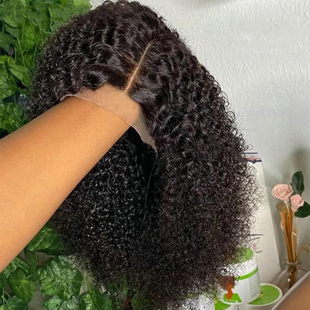 Afro Kinky Hair Wigs Human Hair Lace Front Brazilian Virgin Hair Vendor Very Full Mongolian Afro Kinky Curly Wig for Black Women