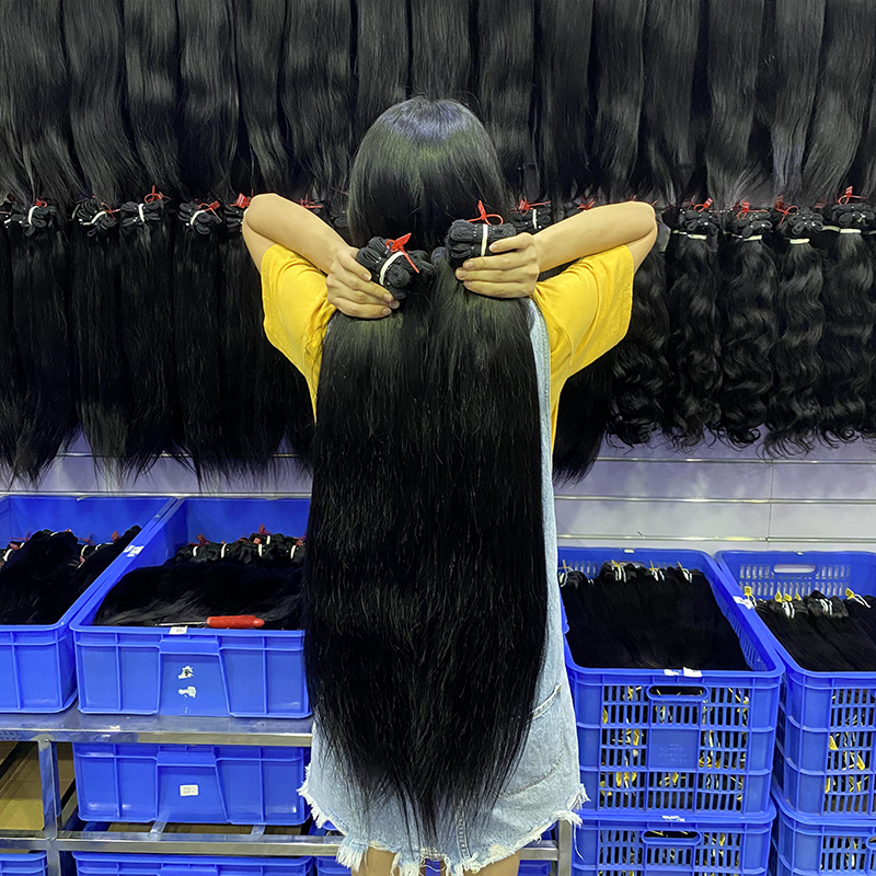 Fuxin 32 34 36 38 40 Inch Raw Indian Straight Hair Weave Peruvian 100% Human Hair Extensions Bundles Xuchang Long Natural Hair