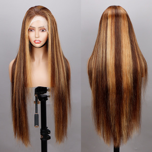 Raw Virgin Hair Unprocessed 12A 13*4 Highlight Wigs Piano Lace Front Bone Straight Wig Cheap Piano Color Human Hair Wig