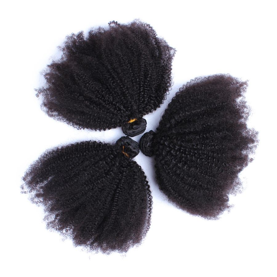 Afro kinky human hair weave roducts raw afro virgin human mongolian kinky curly hair extensions for black women