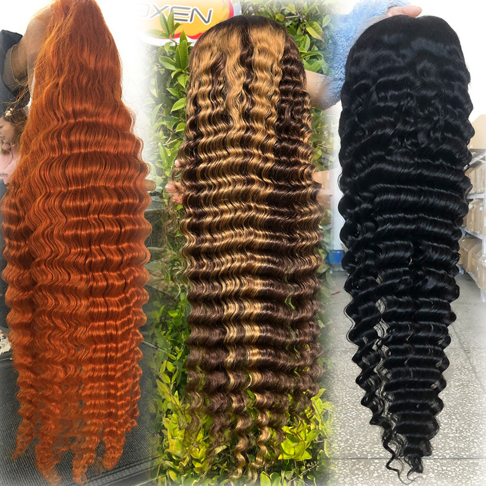 Fuxin Preplucked Thin Hd Lace Front Wig Cuticle Aligned Vietnamese Raw Hair Wigs 30 Inch Deep Wave Lace Frontal Human Hair Wigs