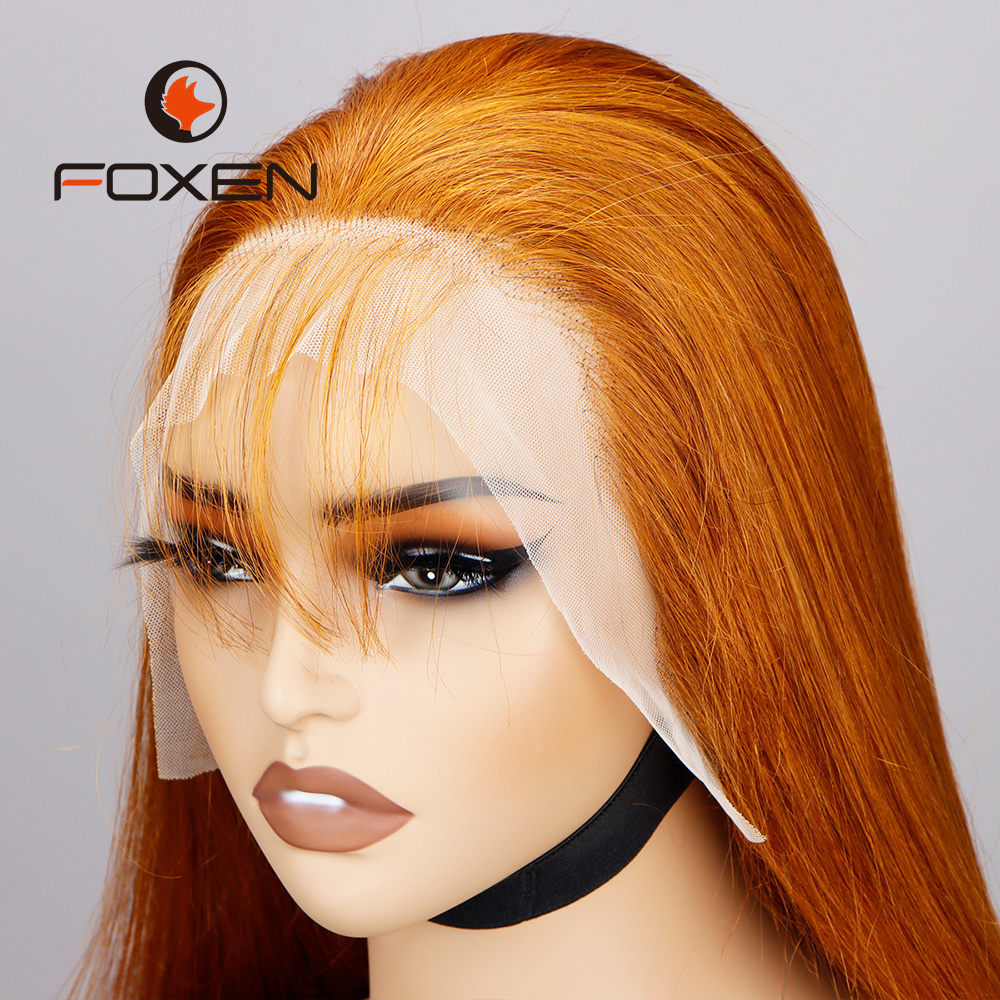 350 Color 4X4 Lace Front Human Hair Wig Raw Vietnamese Hair Wig Wholesale Vendors 350# Straight Closure Wigs For Black Women