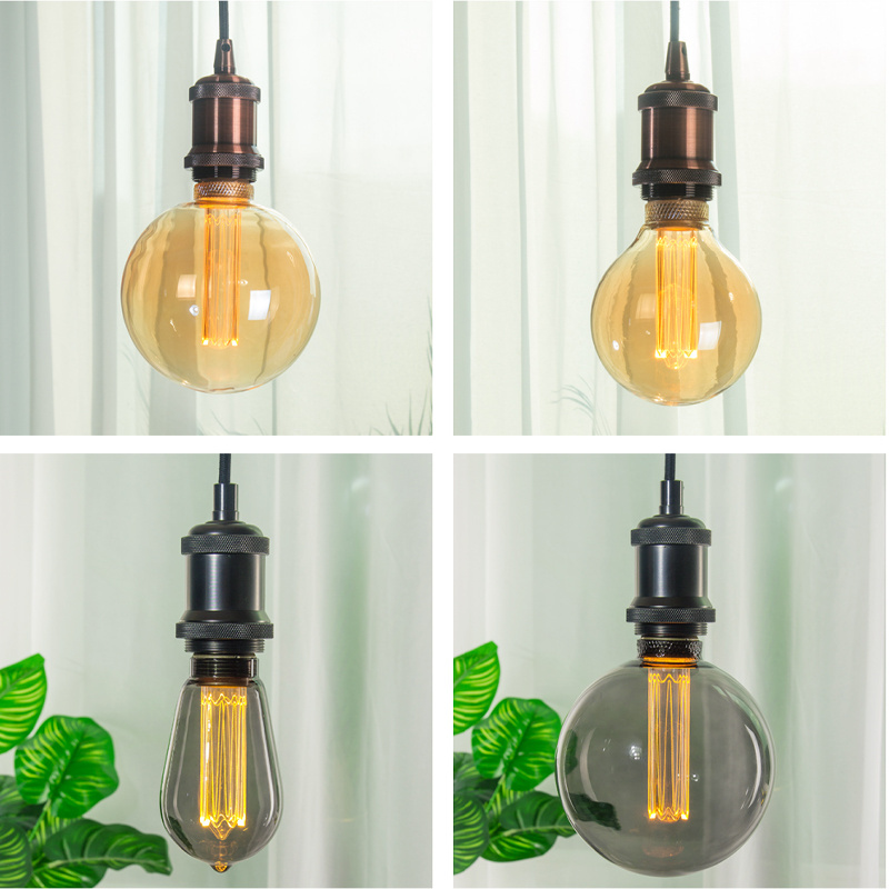 Modern aluminum E27 lamp holder LED lamp retro Edison bulb decorative chandelier