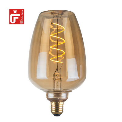 Warm Light Vintage 4w E27 Decorative Lighting Amber Soft Flexible Led Filament  Bulb Dimmable Soft Led Bulb