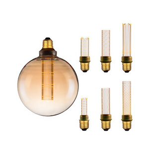 Unique Lighting Amber Clear Smokey Vintage G125 Edison Bulb Large Led Filament Bulb Light Decoration