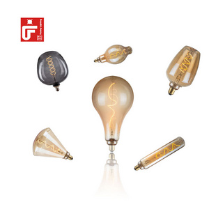 4 Watts Glass Cover Flexible Filament E27 E26 Base Large Alien Shape Led Filament Bulb Decorative Led Bulbs