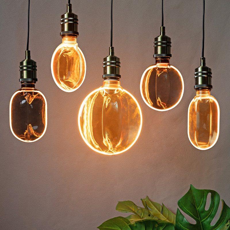 Creative Patent For Led Filament Lamp Edison bulbs O-shaped Art Lamp European E27 Large Screw Mouth Bulb Lamp Light Decoration