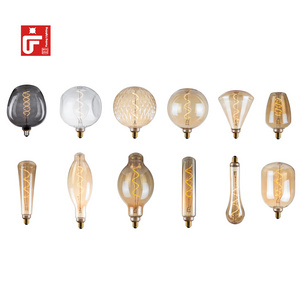 Amber Glass Edison Flexible Led Filament Bulb E26/E27/B22 Dimmable Decorative Soft LED Filament Bulb Light