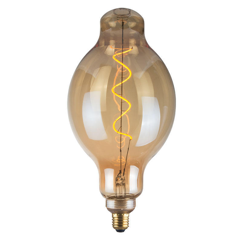 Amber Glass Edison Flexible Led Filament Bulb E26/E27/B22 Dimmable Decorative Soft LED Filament Bulb Light