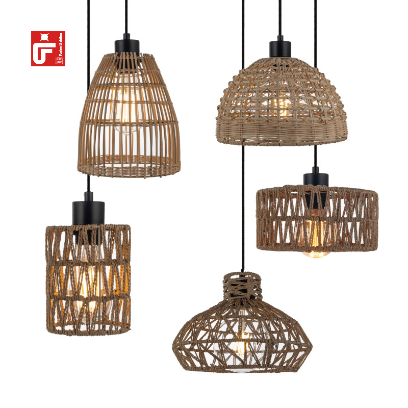 Paper Chandeliers Pendant Lights Rattan Lamp Hanging Lights Rattan Lamp Covers Shades