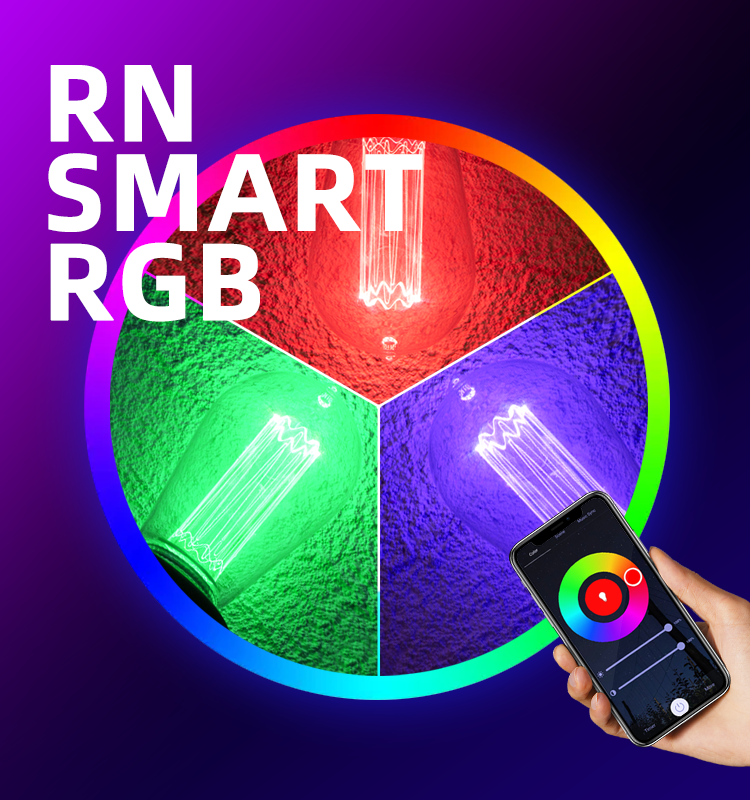 RGB Decorate Bulb Wifi Smart Bulbs LED RGB Bulb Bluetooth CCT Changeable Dimmable Edison Light 2w 4w 6w 8w