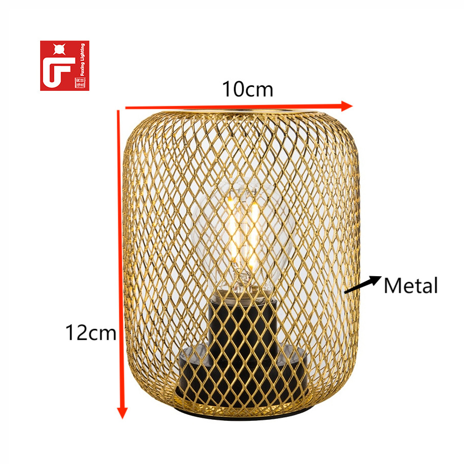 Nordic Gold Bird Cage Design Metal Bird Cage Led Battery Operated Lamp Christmas Decorative Lamp With Warm Light