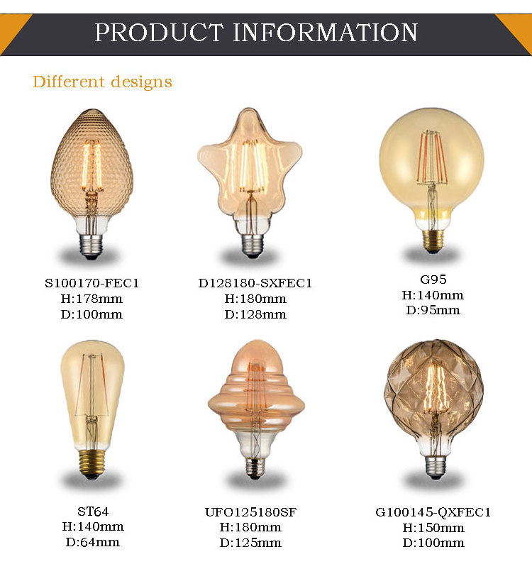 Hot selling innovative design filament LED decorative light atmosphere modern Christmas dimming light bulb