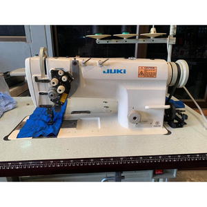 Used jukis 3168 double needle lockstitch sewing machine with direct drive double needle straight