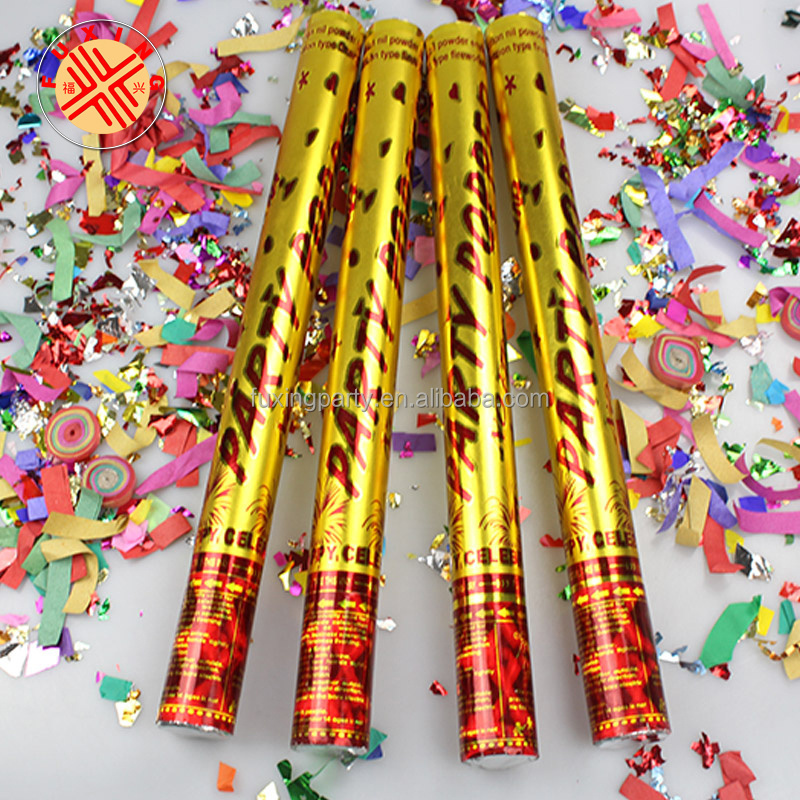 Fuxing famous brand world popular hot golden festival confetti popper factory