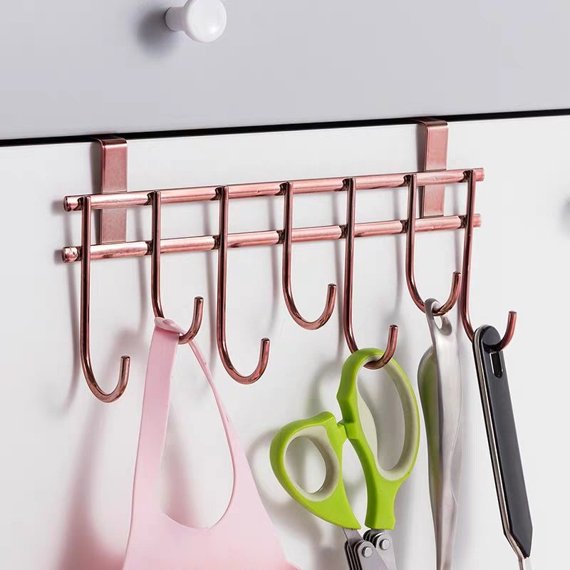 Classico Metal Over the Door Organizer, 7 Hook Rack for Coats Hats Robes Towels Jackets Purses Bedroom Closet and Bathro