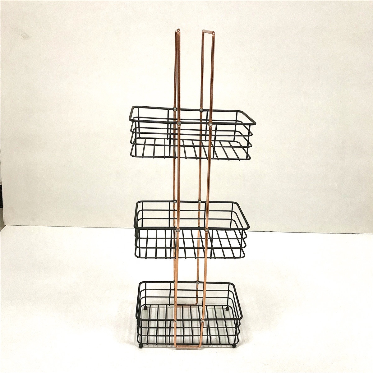 Metal Standing Shower Caddy, 3-Tier Bath Shelf Baskets for Towels, Soap, Shampoo, Lotion, Accessories