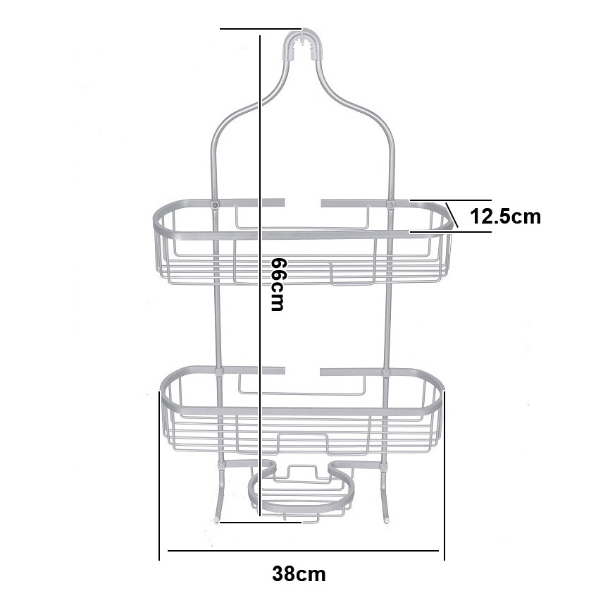 Ferns Bathroom Shower Caddy Bath Corner Shelf Bath Storage Shelf Brushed Black