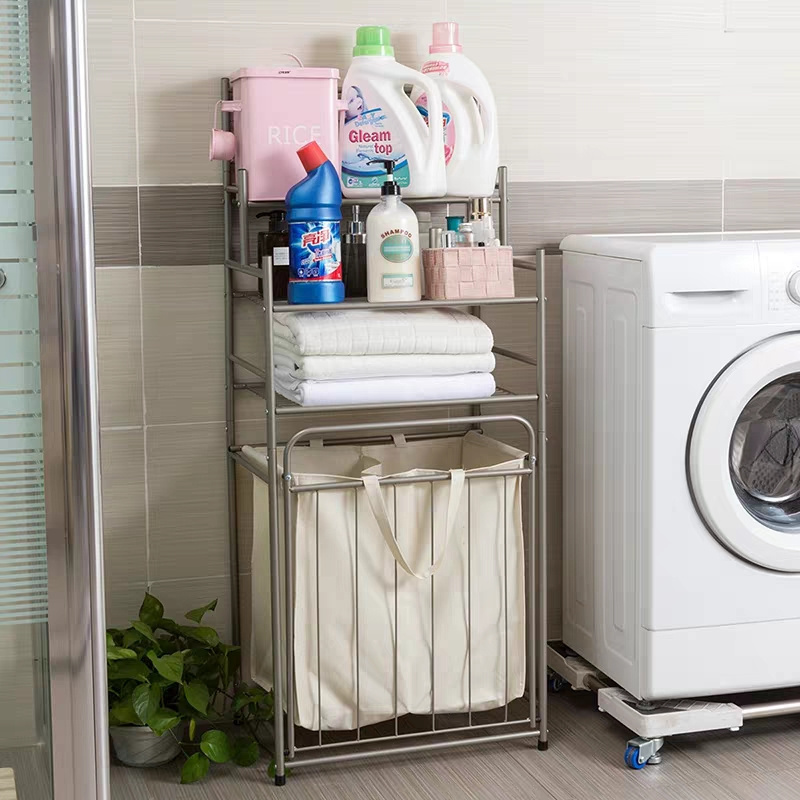 Bathroom Tower Hamper -  Bathroom Tower with Hamper Metal Storage Organizer