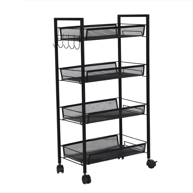 3-Tier Multi-Use Laundry Utility Room Rolling Storage Basket Shelves Cart Bins