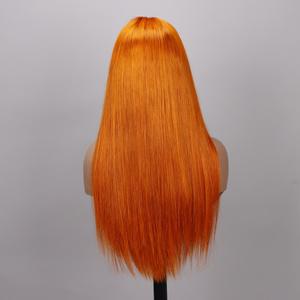 Low Price 350 Orange Ginger Colored Wigs Human Hair 13x4 HD Swiss Human Hair Transparent Lace Front Wig Straight Human Hair Wigs