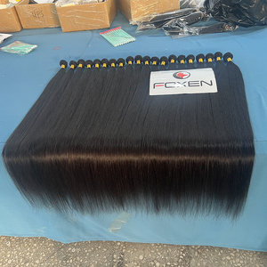 Foxen 100% Raw South Indian Temple Hair Unprocessed Virgin Cuticle Aligned Hair Wholesale Dropshipping Straight Brazilian Hair